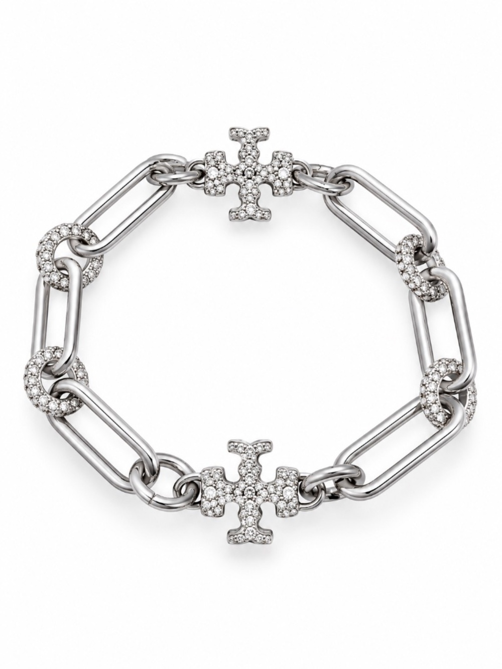 🆕 TORY BURCH • Silver Roxanne Crystal Chain Bracelet